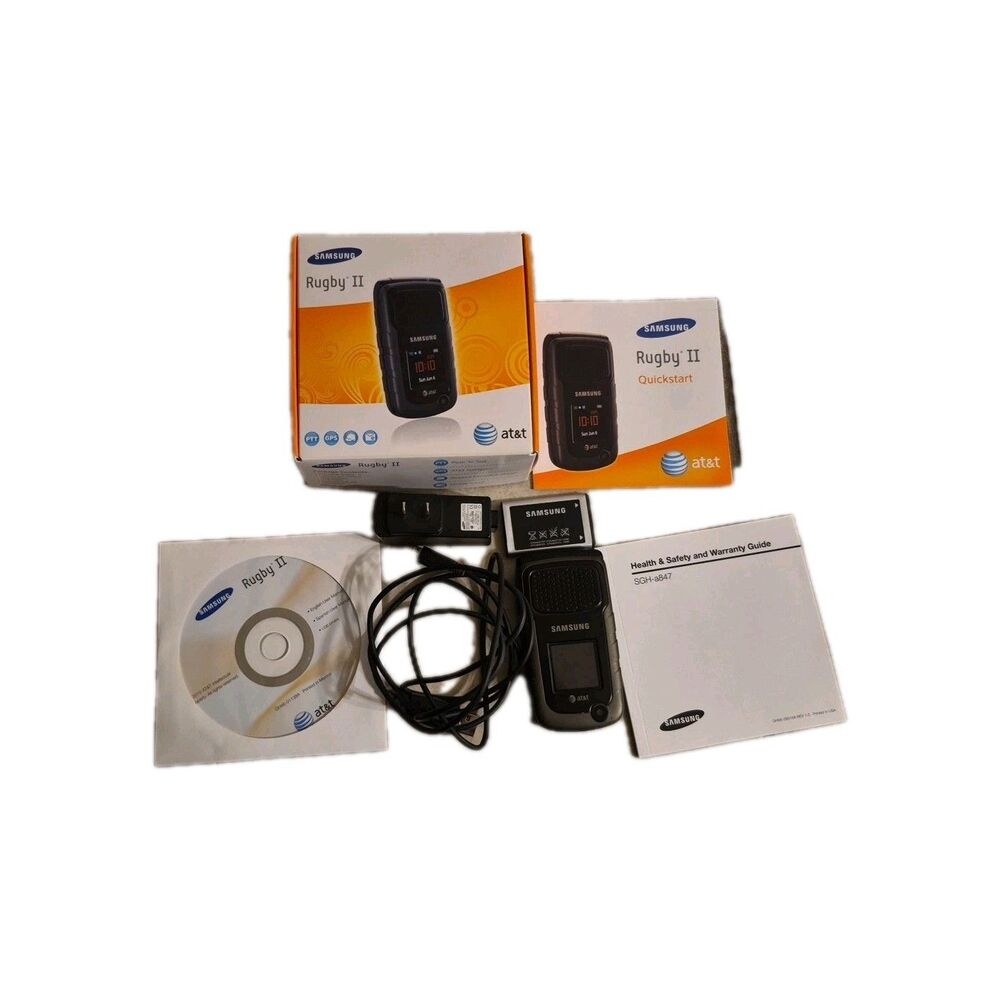 Samsung Rugby 2 II SGH-A847 - Black and Gray ( AT&T ) Cellular Flip Phone 2010